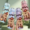 1PC Capybara Snack Time Print 750ml Color Plastic Sports Water Bottle Leakproof Flip Straw Lid Suitable for Sports Office Home Use