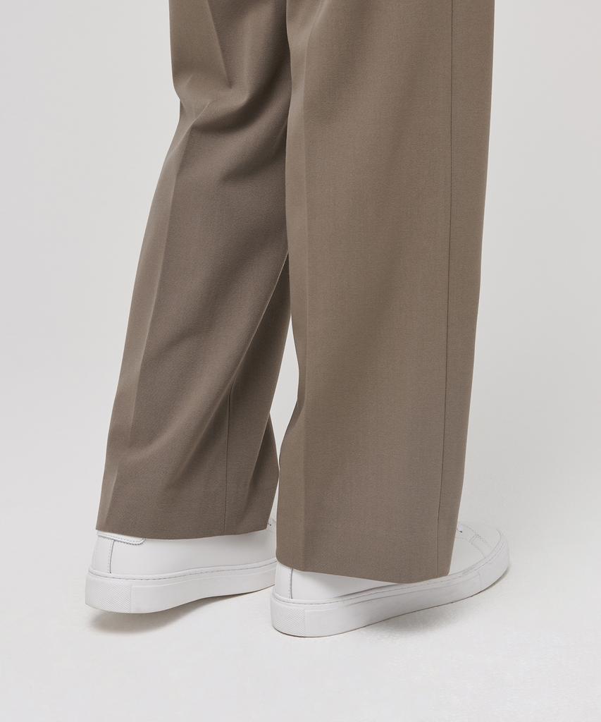 MUSINSA STANDARD WOMAN Women'S Lightweight Straight Hidden Banding Slacks [Dusty Beige]