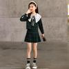 Autumn 2025 Girls' Plaid Pleated Skirt Set - Academy Style JK Uniform for Kids