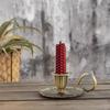 Retro Metal Taper Candle Holder European Retro Handheld Small Candlestick Crafts Bronze Table Candle Holder Home Decor
