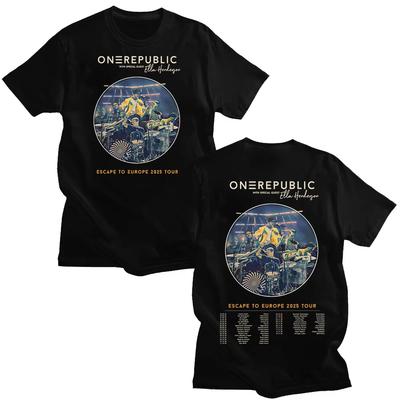 Koszulka OneRepublic Escape To Europe 2025 Tour Koszulka OneRepublic Fans Gift Idealna koszulka Bawełna Casual Nowe Topy unisex Trendy Y2k Koszulka