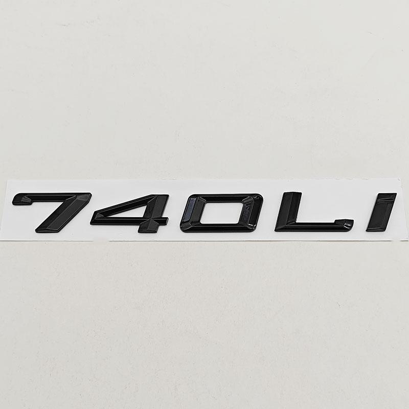 3D ABS Chrome Black Car Letters Logo 730Li 740Li Emblem Sticker Rear Trunk Badge For BMW 7 Series 730Li 740Li  Auto Accessories
