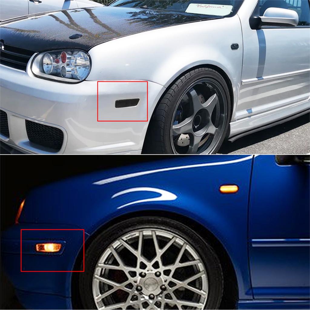 Car Front Bumper Side Marker Lights Indicators Left &Right Turn Signal Lamp Without Bulbs For VW Jetta GOLF MK4 1999-2005