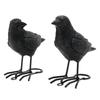Simulation Crow Ornament Set 2: Creative Halloween Home Garden Animal Decoration Statue Resin Handicrafts