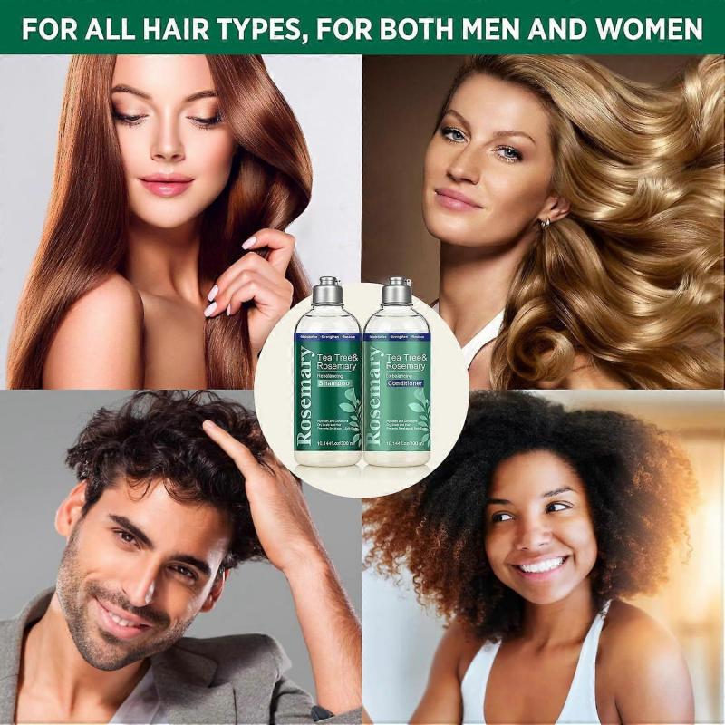 Tea Tree & Rosemary Shampoo & Conditioner Set - Refreshes & Rebalances Hair and Scalp - For Oily/Normal Hair - Tea Tree Leaf Oil, Rosemary Leaf Extrac