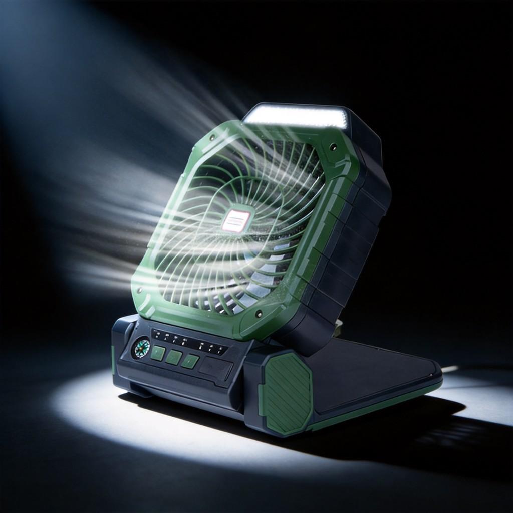 Camping Usb Fan With Lighting And Rechargeable Battery For Outdoor Adventures