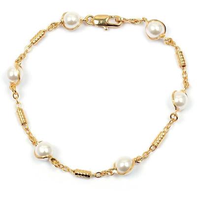 [L4337] - Gold Plated Bracelet 'Sissi' White Gold - 6 Mm
