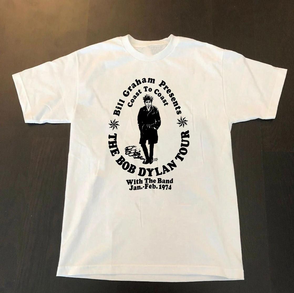 

Vtg Bob Dylan and The Band Cotton White Full Size Unisex Shirt MM773 S разноцветный