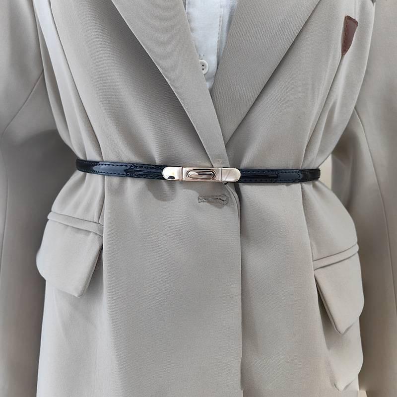 Summer Genuine Leather Girl Slim Waist Belt Metal Buckle Dresses Decoration