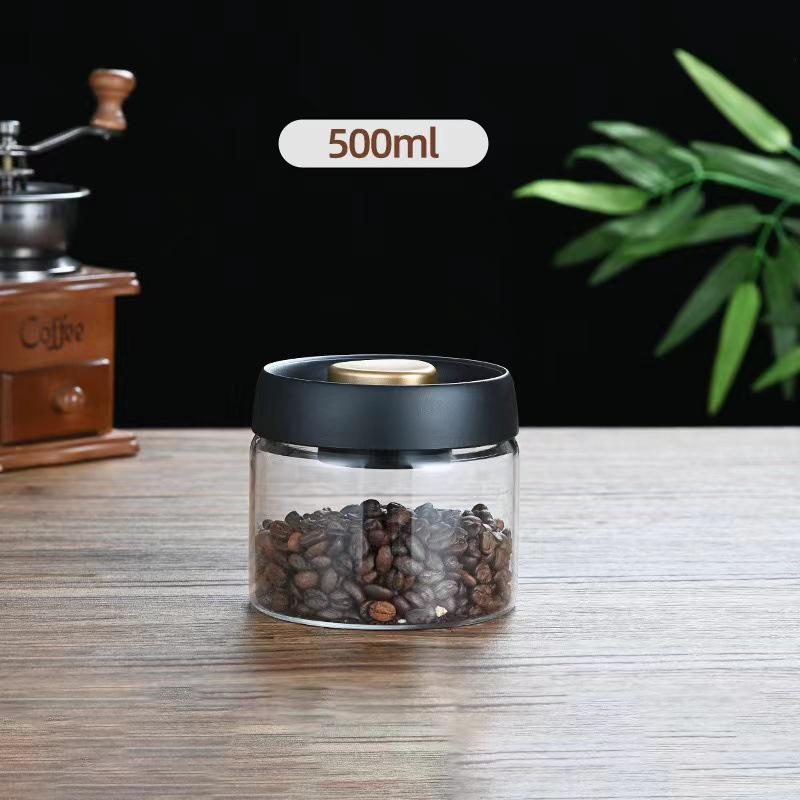 High Borosilicate Glass Coffee & Tea Vacuum Storage Jar