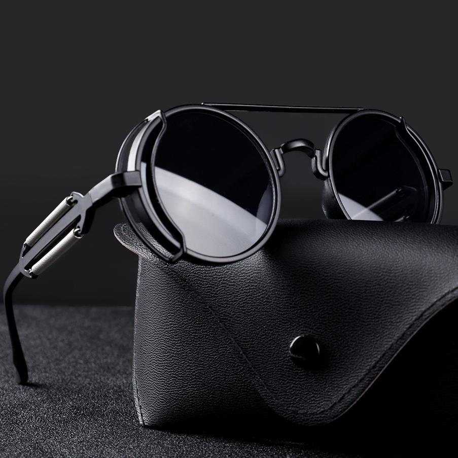 Steampunk Sunglasses Men Women Vintage Punk Round Frame UV400 Sun Glasses Outdoor Sports Driving Eyewear