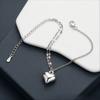 European and American new heart-shaped pendant bracelet women's exquisite lip chain stacked bracelet beaded fashion commuter jewelry
