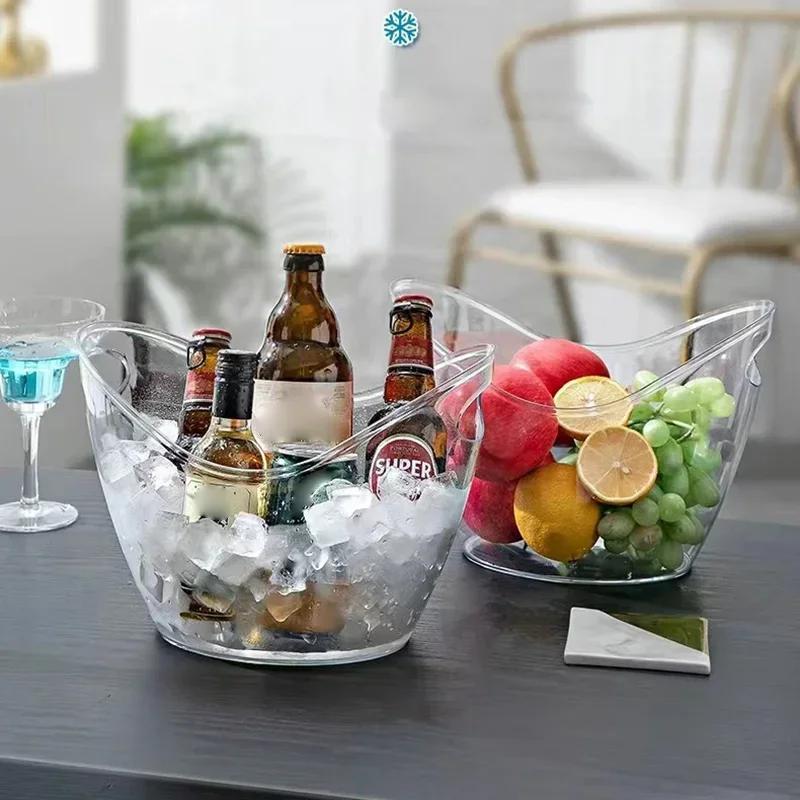 Clear Ice Bucket Beverage Tub Hot Transparent Cooling Large Ice Bucket For Wine Champagne Bar Supplies for Family Reunion