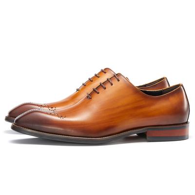 Sapatos Oxford de Couro Genuíno com Cadarço, Confortáveis, de Alta Qualidade, Feitos à Mão, Casuais, Resistentes ao Desgaste, para Homens, Escritório, Negócios