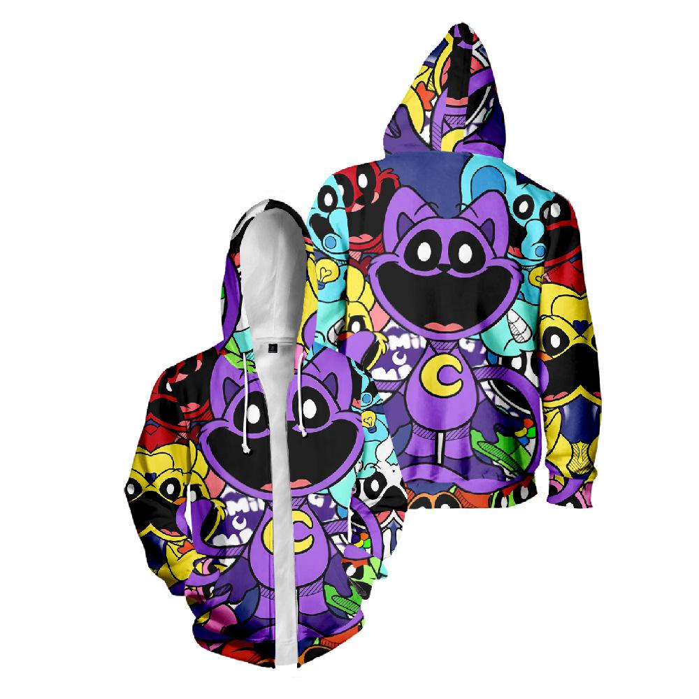 

Smiling Critters Hoodie Zipper Design Trendy Style Full Sleeve Length Men Women s Fashion Sweatshirt XS