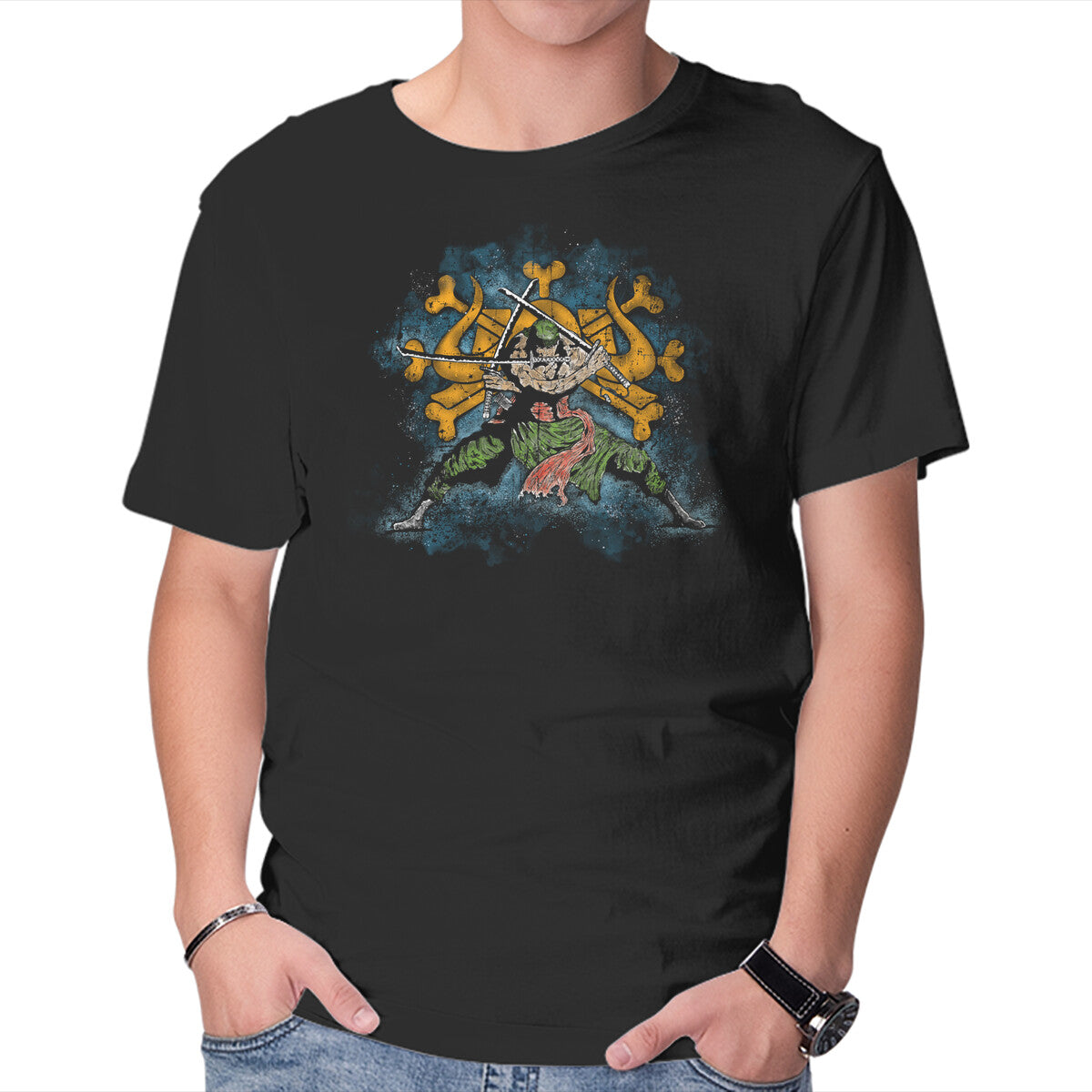 Unisex Crew Neck T-Shirt Samurai King Graphic Short Sleeve Casual Tee XXXL