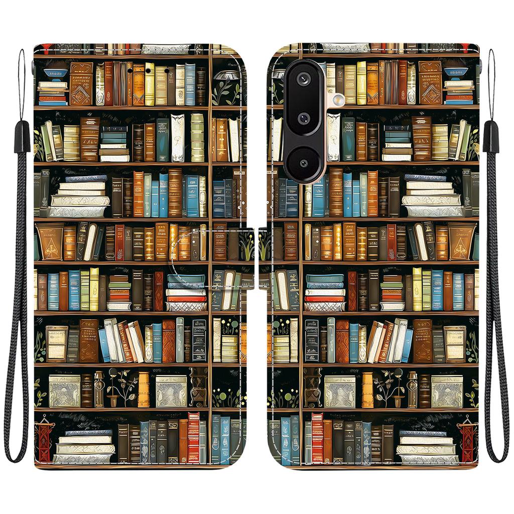 Handmade PU Leather Flip Case for Samsung Galaxy M16/F16/M36 (M166P/E166P/M366B)- Anti-Slip Shockproof Cover with Wrist Strap & Heart/Rose Cat Designs