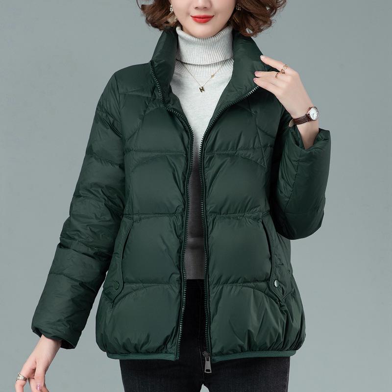 

Женский тонкий легкий короткий пуховик - зимняя мода 2022 года M fits 100-120 jin зелёный