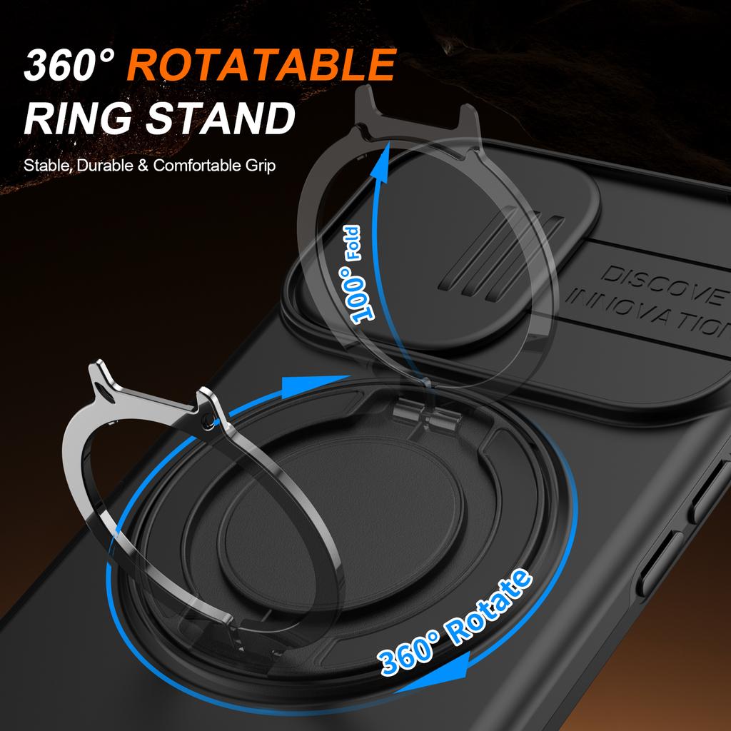 360° Rotate Magnetic Stand Phone Case For iPhone 16 15 14 13 Pro Max 16 15 14 Plus 17 For Magsafe Slide Camera Protect Cover