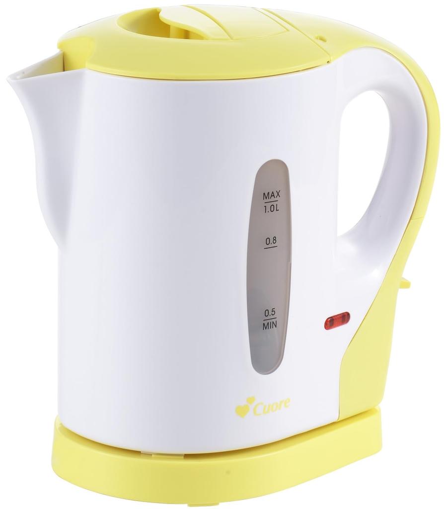 Maruyama Cuore Electric Kettle Lightweight Compact Equipped with Empty Cooking Prevention Function Yellow 1.0L CU-301EK(Y)