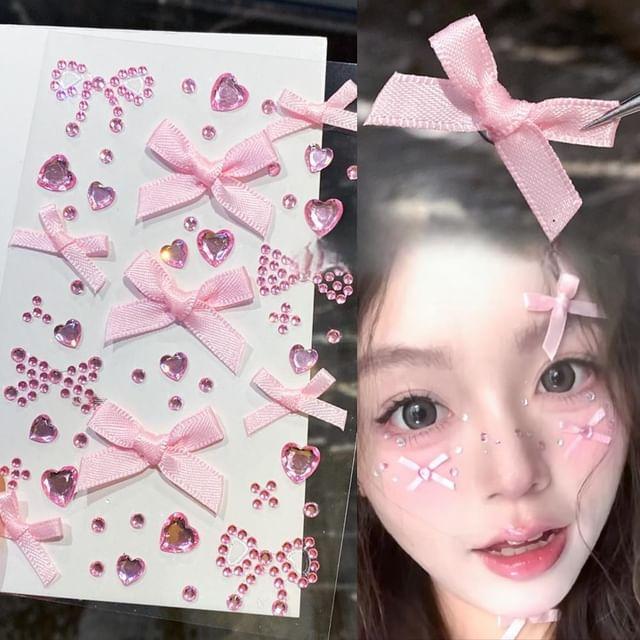 denivyse - Ribbon Heart Face Makeup Sticker