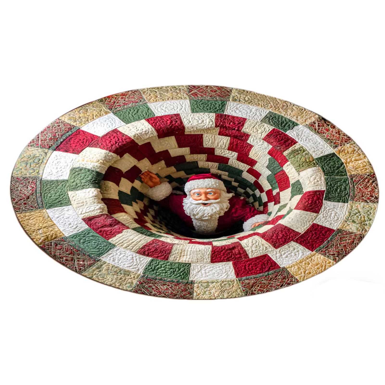 

160cm Xmas Rug,Christmas Carpet Door Merry Christmas Mat Festival Santa Home Decorations Home 2025 Navidad Xmas Ornament 160cm