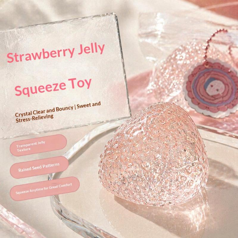 Slow Rising Strawberry Fidget Squeeze Toy Soft Stress Relief Sensory Toy Safe for Kids Adults Home Office