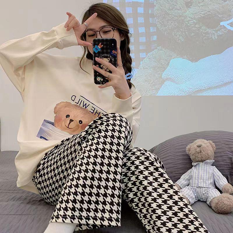 Damspecifika Plus Size Byxor i Bomull och Silke med Vida Ben - Casual Niopunktslängd för Hem & Utomhus