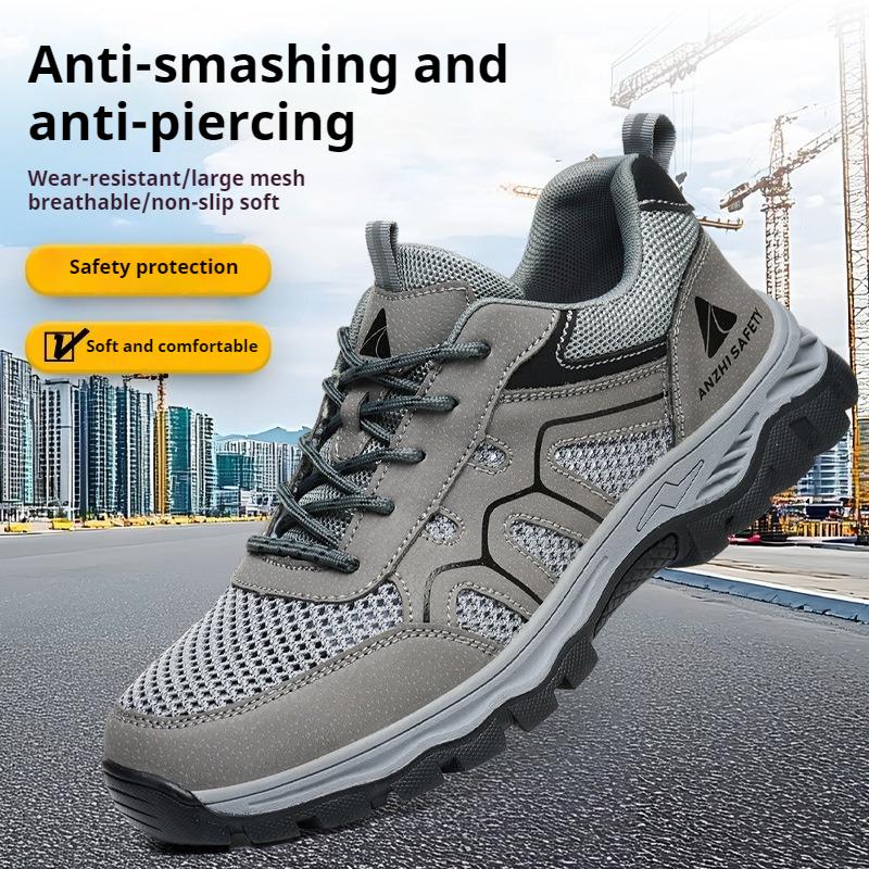 summer breathable safety shoes mesh work shoes men lightweight safety sneaker for men women industrial steel toe safety boots