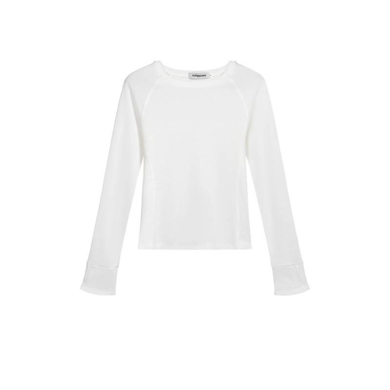 2026 Spring/Summer Women's White Patchwork Long Sleeve Knit Top