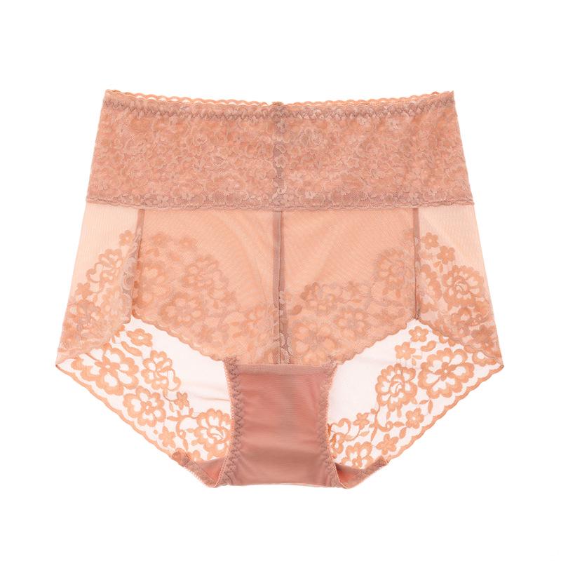Damen High-Waist Spitzen-Slips: Bauchkontrolle, Hüftlift, Atmungsaktives Mesh, Nahtlos, Hochwertige Unterwäsche