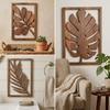 3Pcs Artistic Wooden Tropical Leaves Wall Sign Rustic Plant Wall Ornament  Indoor Home Decor