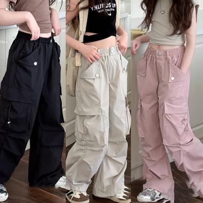 Spodnie dziewczęce wiosenne dziecięce spodnie hip-hopowe letnie dziecięce spodnie uliczne casualowe jesienne modne spodnie dresowe dla nastolatków w dużych rozmiarach