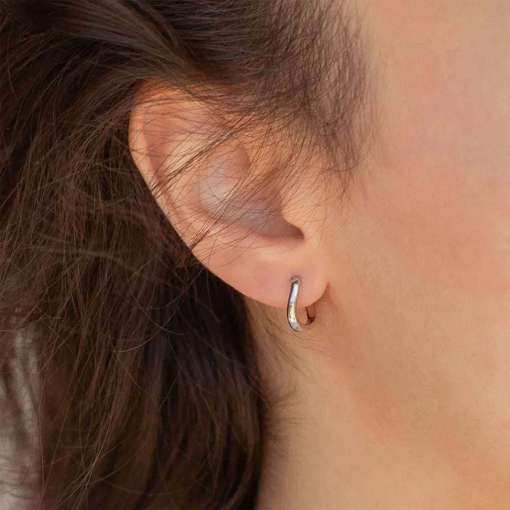 EManco Fashion Stainless Steel Chunky Hoop Earrings for Women Gold Plated Thick Texture Geometric Circle Earring Vintage Jewelry