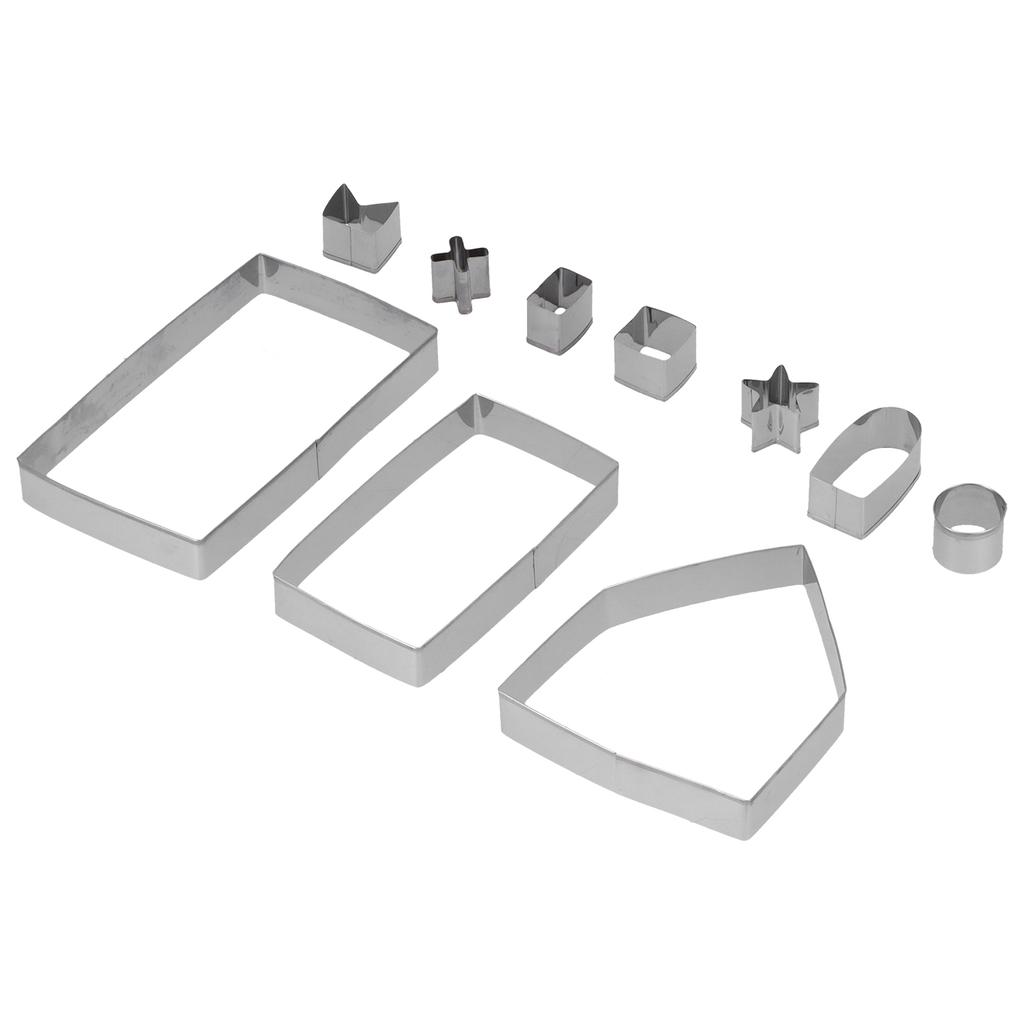 10Pcs/Set Stainless Steel Cookies Mold Cutter Set DIY Christmas House Mold Baking Tool