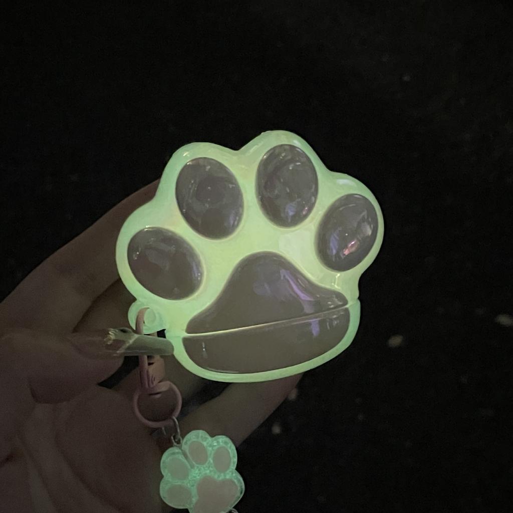 Cute Luminous Electroplating Cat's Paw AirPods Pro Apple Bluetooth Headset Case 1/1 Generation Cartoon Protective Case Is Suitable for