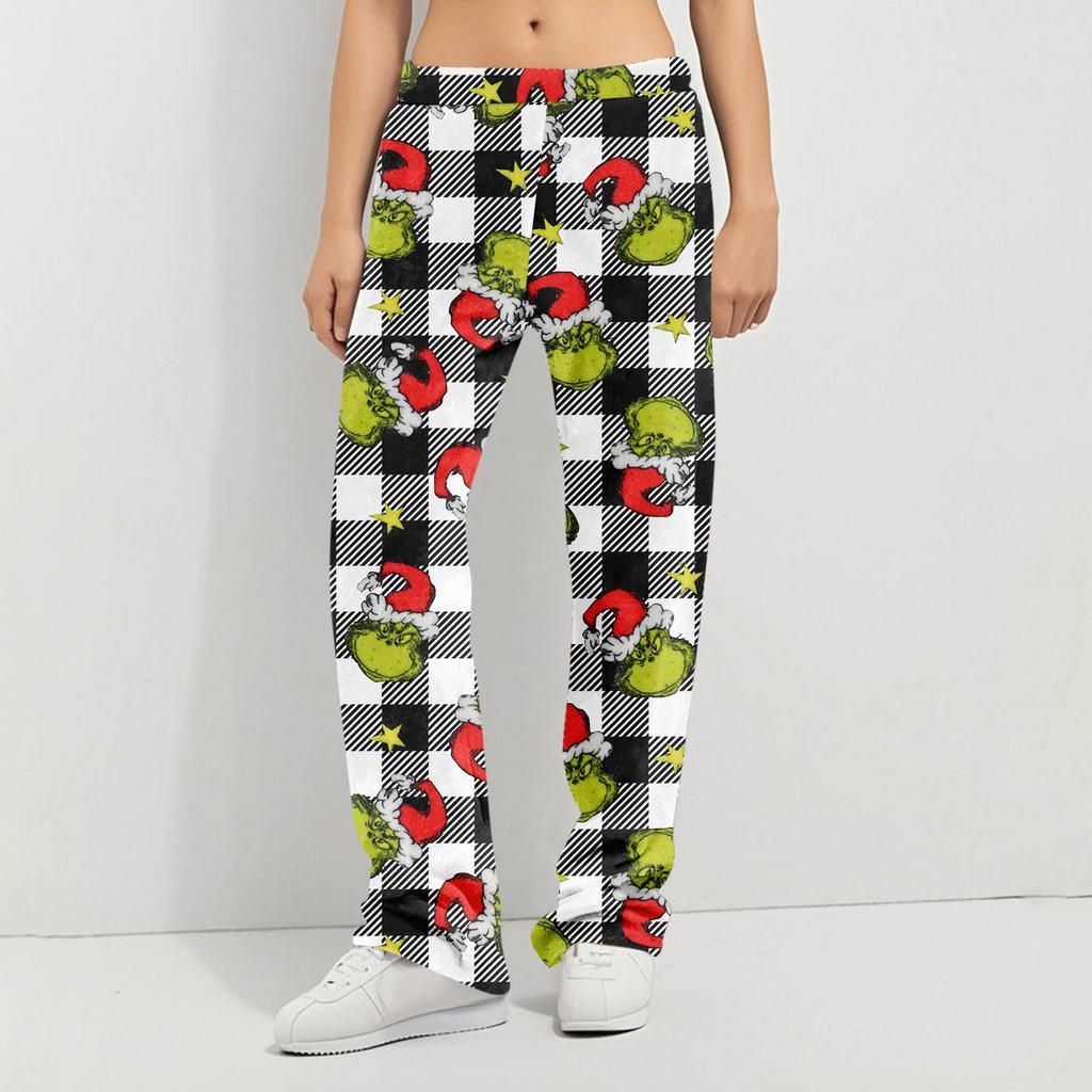 Pyžamové kalhoty Noční prádlo Ležérní Stahovací šňůrka Elastický pas Kalhoty Pohodlné Rovné Jóga Volné Kalhoty