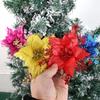 Lebendige 16cm glitzernde künstliche Blume für stilvolle Weihnachtsbaumdekorationen