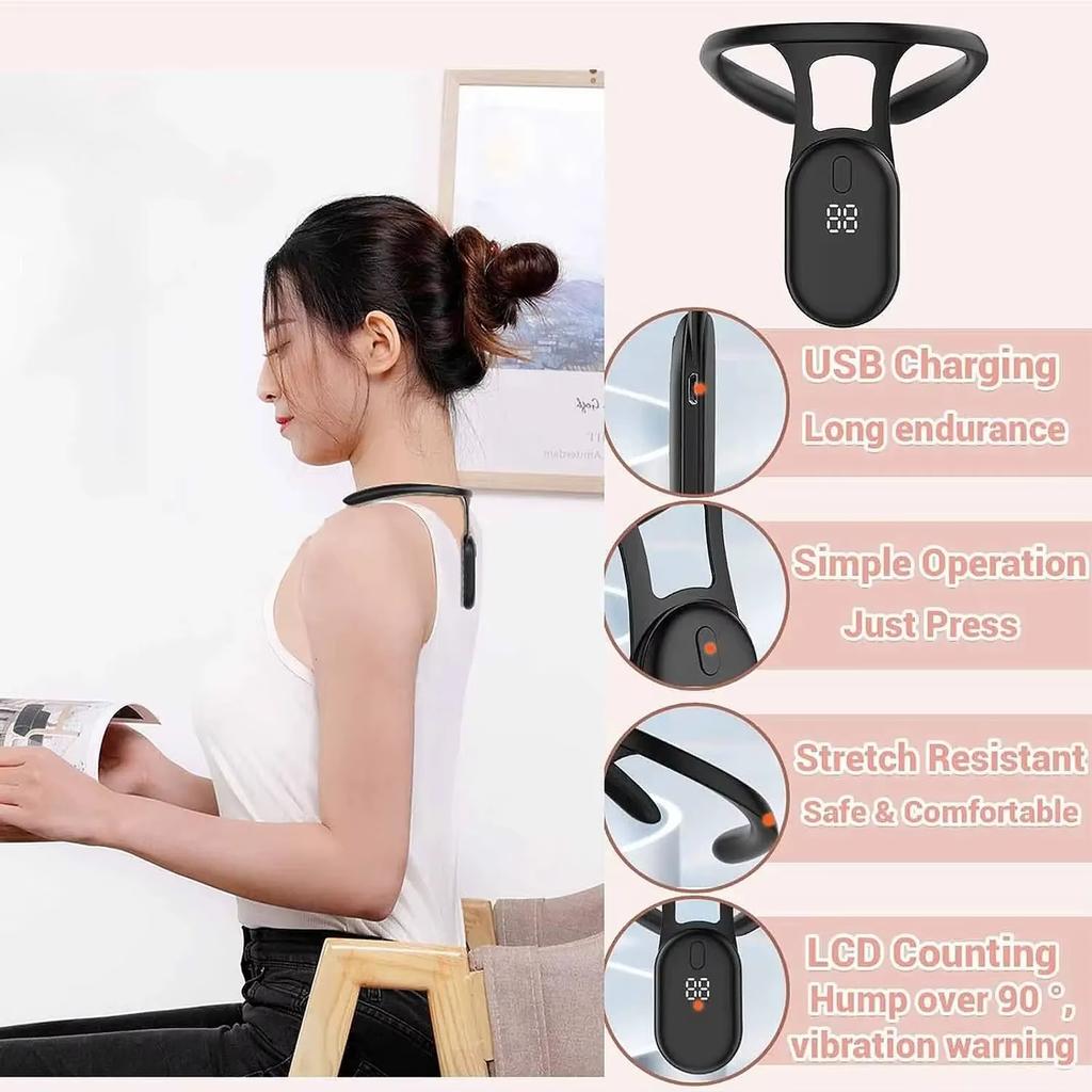 Smart Posture Corrector Ultrasonic Portable Lymphatic Relief Neck Instrument Back Posture Neck Hump Corrector for Adult Kids