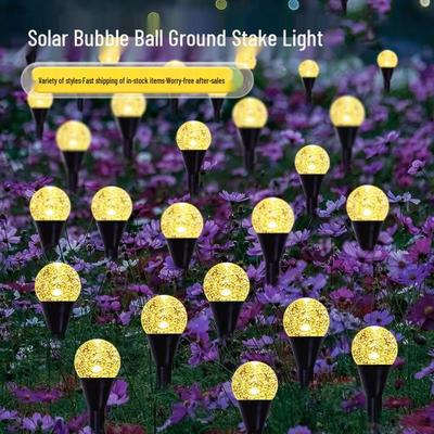 Solar-Powered Bubble Ball Stake Lights - Outdoor Waterproof Lawn and Courtyard Decor String Lights.
