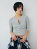 Peullijeupeulojegteu 3/4 Sleeve Henley T-Shirt, Gray