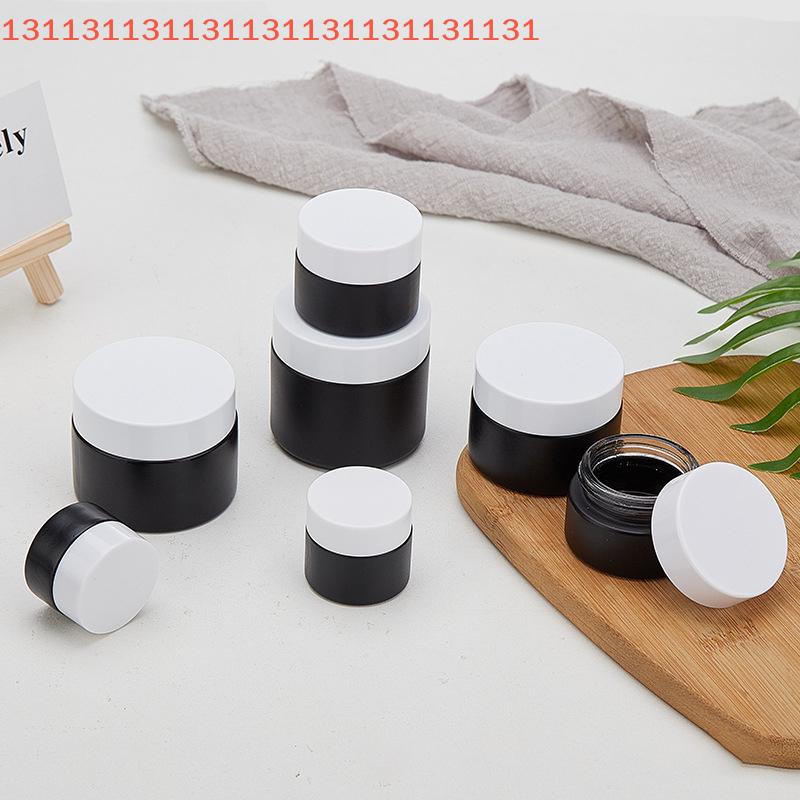 Plastikdeckel Leere Gläser Schwarzes Glas Cremetiegel Kosmetikbehälter 10/30/60g Glasflasche Make-up-Behälter Reise-Kosmetikgläser