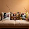 Fashion F-Fridas-S K-Kahlo Pillow Case Plush Fabric Soft Pillowcase Double Sided Print Sofa Cushion Cover Throw