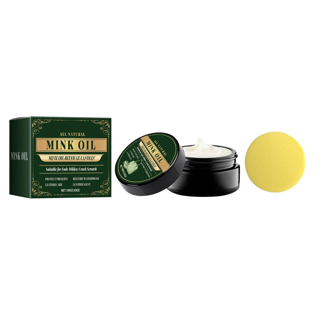 Lederreinigungs- und Pflegepaste Lederreinigungspaste Lederschuhe Glatte Pflege Putzmittel Autoinnenraum 100g*1, Schwamm*1