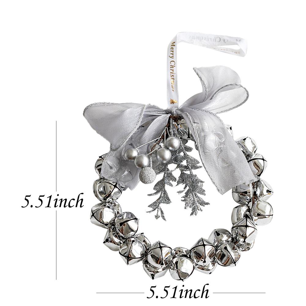 Christmas Bell Wreath Outdoor Ornament Decor With Pine Cones Bows Artificial Festival Wreath For Door Wall Porch Mantle Kitchen