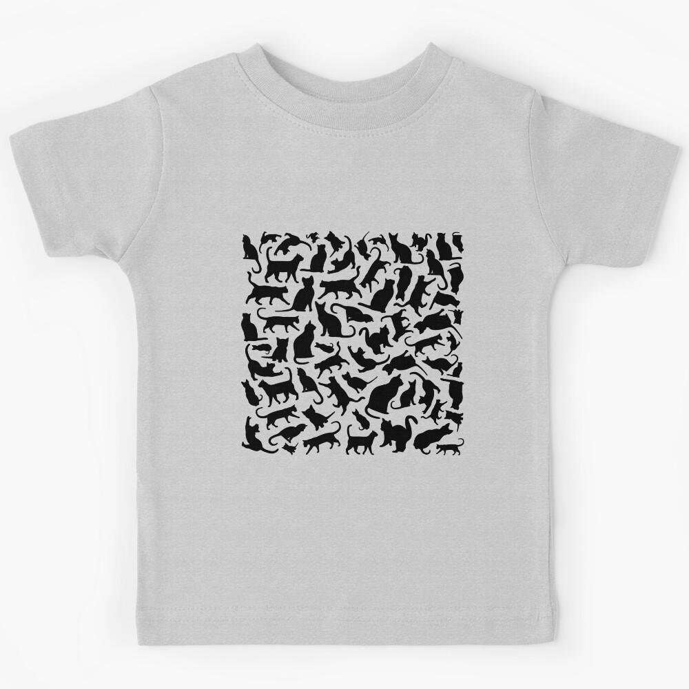 Cats in Black - Pattern Kids T-Shirt 120
