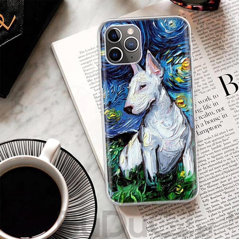 Bull Terrier Dog Puppies Cover For iPhone 16 15 14 13 12 11 Pro Max Apple Phone Case X XS 7 Plus 8 + Art Customized Print Shell