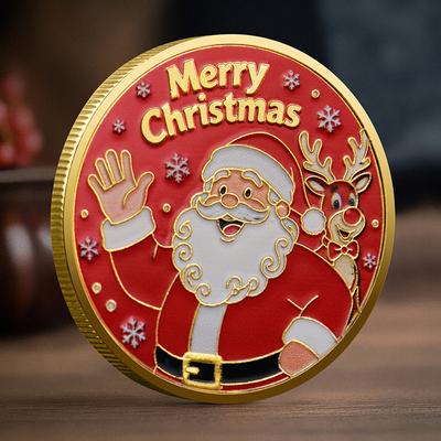 Weihnachten Weihnachtsmann Sammlung Gedenkmedaille Souvenirmünze Heimdekoration Geschenk
