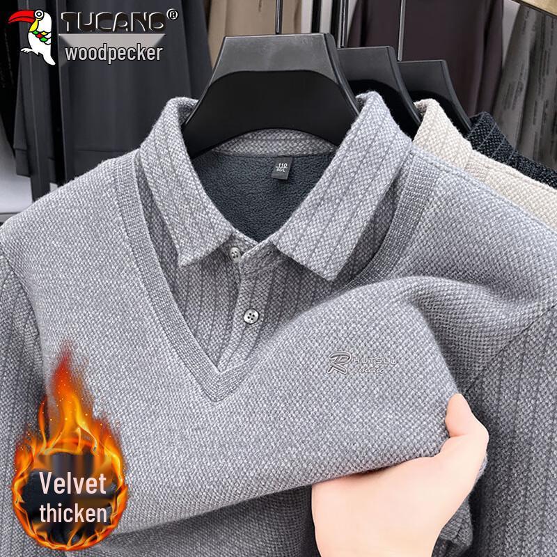 

TUCANO Men s Faux Two-Piece Thermal Knit Sweater 3XL