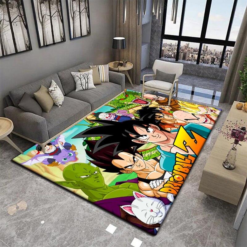 Novedosa y suave alfombra cuadrada de dibujos animados japoneses de Son-Goku para sala de estar, felpudo para cocina y baño, alfombra antideslizante multifunción.